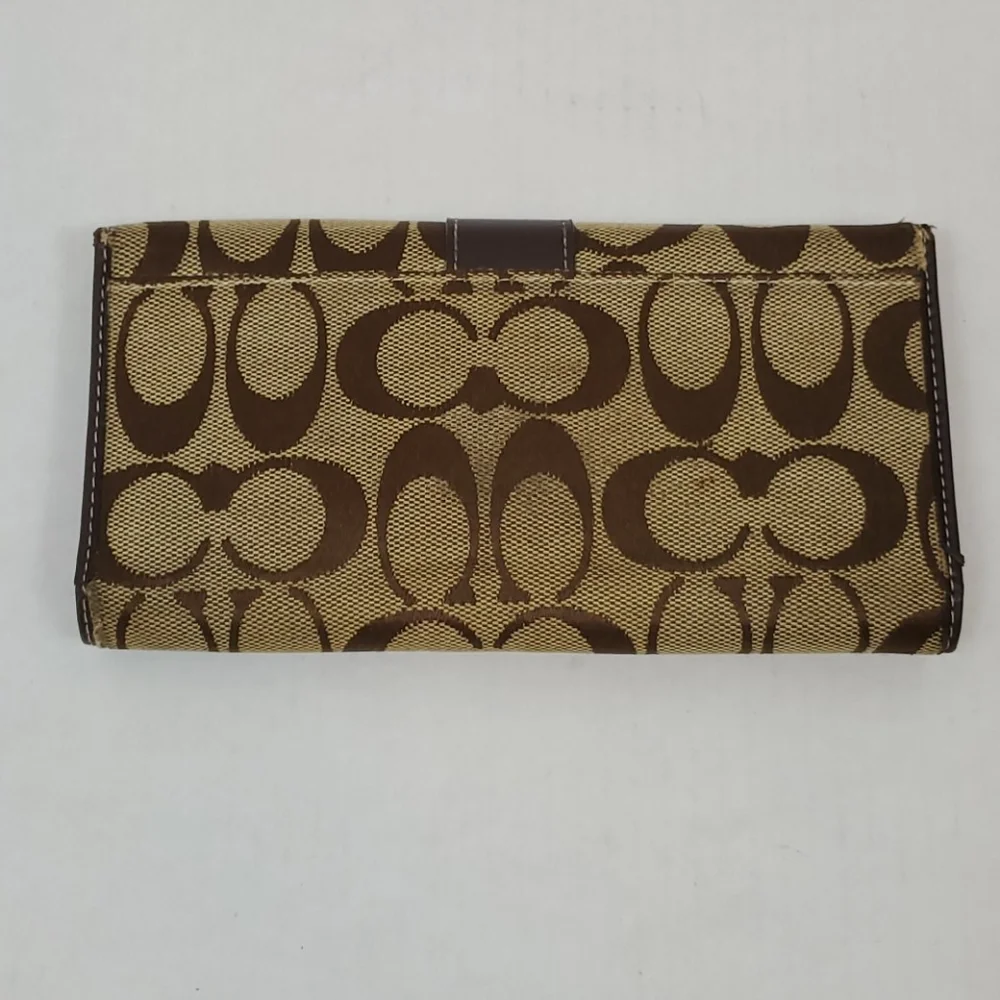 Coach leatherware canvas wallet brown